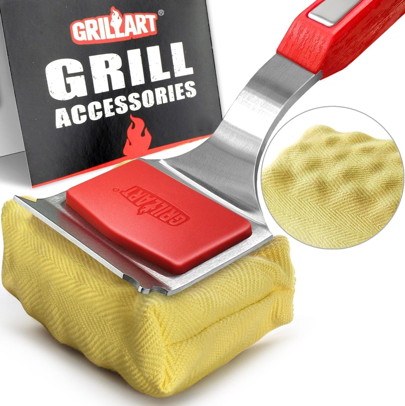 GRILLART SteamWizards Steam Grill Brush — porcelain grates that metal would damage